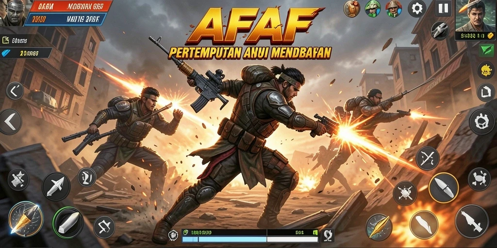 Gameplay menegangkan AFAF dengan aksi pertempuran yang seru.