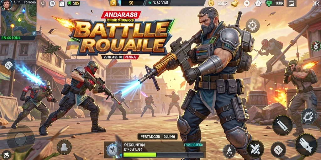 Gameplay seru dan intens dari ANDARA88 di medan perang Battle Royale.