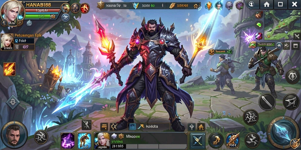 Gameplay menarik dalam dunia fantasi MMORPG yang luas.