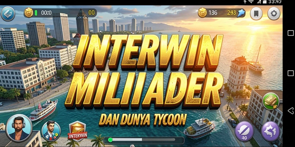 Tampilan dinamis gameplay bisnis di INTERWIN.