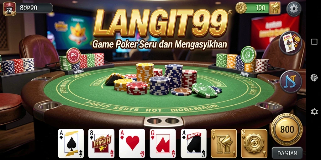 Tampilan gameplay LANGIT99 yang mendebarkan di meja Poker.