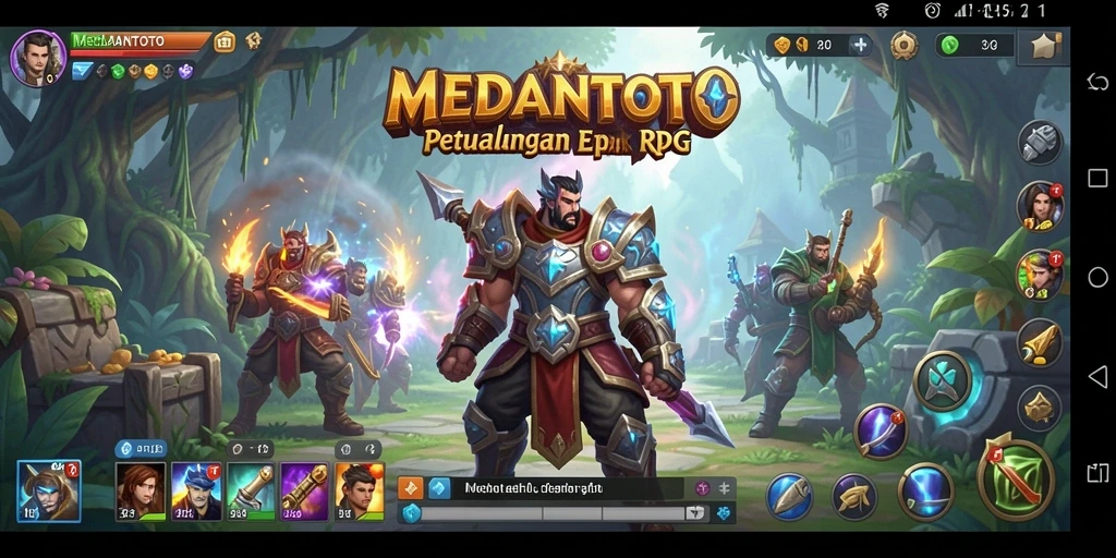 Tampilan utama MEDANTOTO yang menunjukkan aksi RPG yang seru.