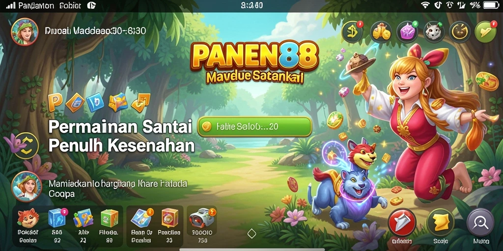 Tampilan menarik dari gameplay PANEN88 dengan grafis yang berwarna-warni.