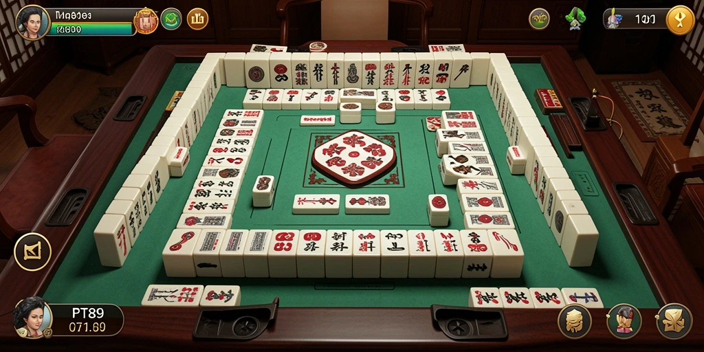 Screenshot gameplay PT89 yang menunjukkan skenario Mahjong yang menegangkan.