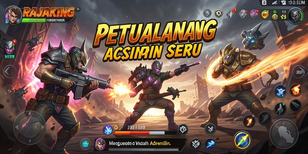 Tampilan gameplay RAJAKING yang intens dan penuh aksi.