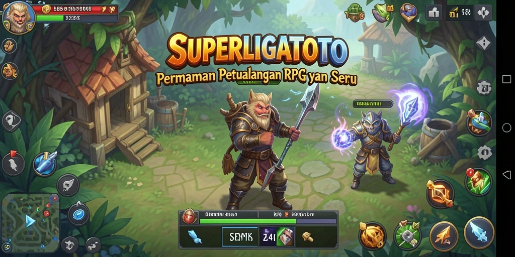 Screenshot menampilkan aksi pertempuran seru di SUPERLIGATOTO.