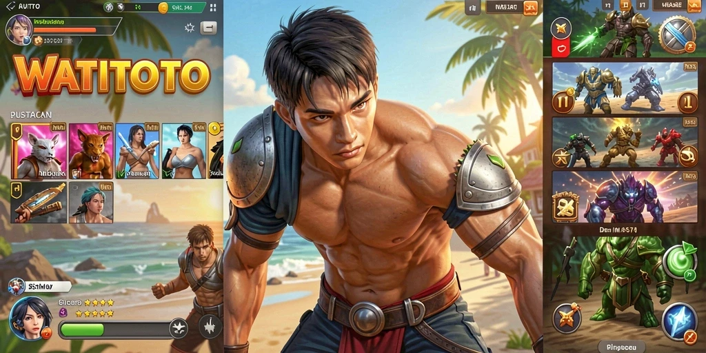 Screenshot WATITOTO menampilkan aksi seru dalam permainan strategis.